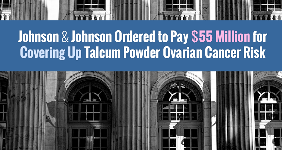 Johnson & Johnson Ordered to Pay $55 Million for Covering Up Talcum Powder Ovarian Cancer Risk